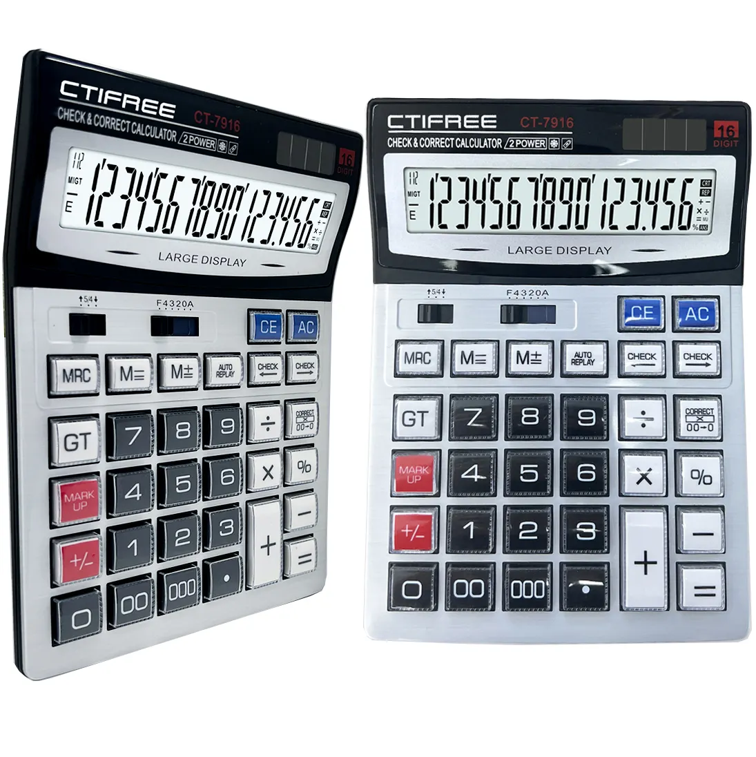 CTIFREE Customized Logo check correct function 16 digits calculator with good looking CT-7916