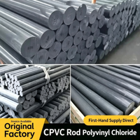 Barre ronde solide en chlorure de polyvinyle (CPVC) résistante aux hautes températures, aux acides et aux alcalis, gris foncé, pour usinage CNC