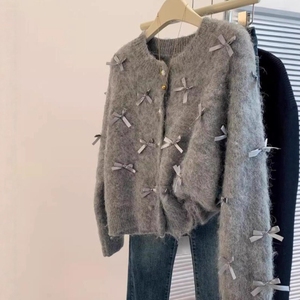 Conjunto Delicado e Elegante: Cardigã de Crochê Branco Diamante, Gola Redonda, Estilo Coreano, Respirável, para Mulheres - Product Image 6