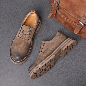 Sepatu Kerja Pria Model Low-Top Nyaman Bernapas dengan Tali Serbaguna Desain Sol Tebal dan Ujung Bulat untuk Gaya Berjalan Santai - Product Image 5