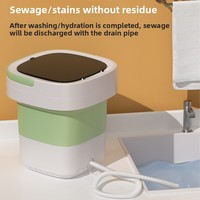 Mini petite machine à laver en plastique entièrement automatique transfrontalière essoreuse pliable pour chaussettes sous-vêtements pour dortoir usage domestique