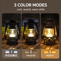 Lampu Camping LED Vintage Isi Ulang USB Multi-Fungsi 3 Mode Warna Dapat Diredupkan