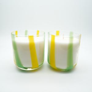 Bougie artisanale en verre transparent, contenants en verre recyclables bleu et <span class=keywords><strong>jaune</strong></span>, bougie personnalisée pour la décoration de fête et de la maison - Product Image 3