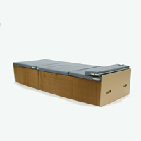 Lit en carton nid d'abeille extensible et écologique avec coussins - Portable, gain de place, lit d'appoint/lieu de repos polyvalent
