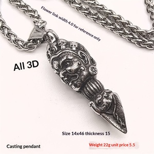 Collier pendentif en acier inoxydable de style punk, marteau de Thor des Avengers, vente en gros de bijoux - Product Image 2