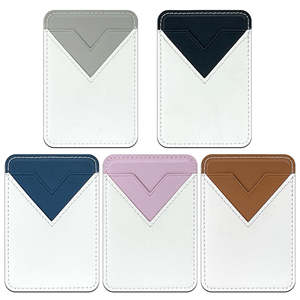 Wholesale Sublimation Blank Genuine Leather Business Card Holder-Heat <b>Transfer</b> Phone Wallet DIY Credit Card Pocket <b>Sticker</b> 5 - Product Image 2