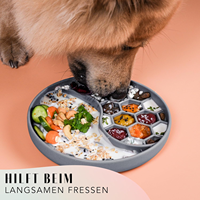 Bol et tapis à lécher en silicone rond de 19 cm, résistant au lave-vaisselle et au congélateur, pour aliments humides et secs