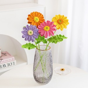 Nuevo ramo de crisantemos africanos de simulación tejido a mano, decoración de girasoles, producto terminado, regalo floral para festivales. - Product Image 2