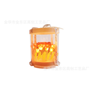 Tulip Night Light DIY Craft Kit Cake Box Shape LED Tap Control Battery Powered Creative Gift - Product Image 1