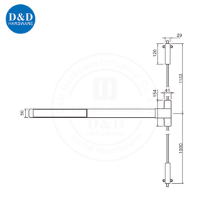 ANSI Lớp 1 Thép Không Gỉ UL10C UL305 Được Liệt Kê Lửa Đánh Giá Phần Cứng Vertical Rod <span class=keywords><strong>Panic</strong></span> Thiết Bị Thoát Cho Cửa Đôi - Product Image 6