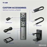 Télécommande de remplacement TY-18D à code fixe, antichoc, en ABS, avec 4 boutons