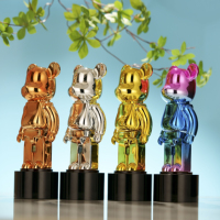 Trophée Ours Violent Créatif et Tendance, Excellent Souvenir Personnalisé en Résine pour Champion d'Équipe, Matériau Cristal