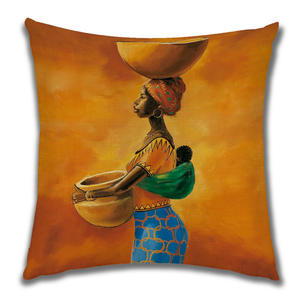 Infare decorazione per la casa divano cuscino lombare copertura moderna testa esplosiva stampa digitale carina federa ragazza africana - Product Image 4