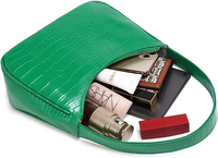 Sac à main de luxe vert en PU pour femme, portable, tendance, avec fermeture éclair de haute qualité, pochette de rangement