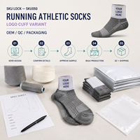 Chaussettes de course athlétiques avec logo ODM pour les collections de merchandising de courses, avec programmes d'achat en gros