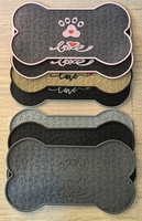 Tapis d'alimentation moderne de luxe pour petits animaux, grand modèle en forme d'os, en silicone durable avec design antidérapant