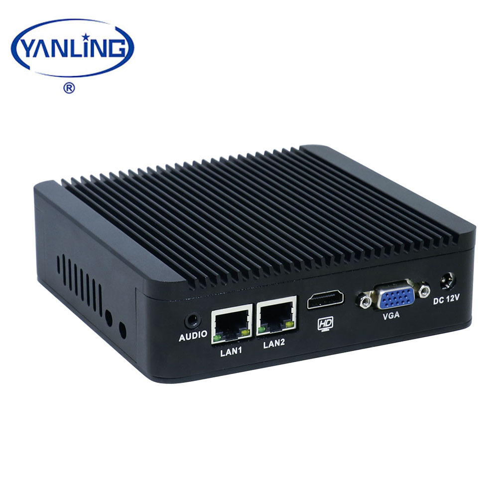 Nouveau Intel J1900 Ultra Faible Puissance Client Léger Ordinateur De Bureau 2 Ethernet Fanless Mini-pc 12V Avec 4 GO de Ram