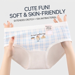 Culottes triangulaires en pur coton à motif de dessin animé japonais pour bébés et grands enfants, taille mi-haute, antibactériennes, avec entrejambe à motif de dessin animé, pour <span class=keywords><strong>étudiant</strong></span>s - Product Image 3