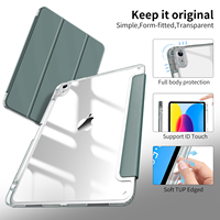 Étuis pour tablette acrylique en cuir PU Smart Clear PC Shell Cover pour iPad Air 5e/4e génération 10.9 pouces 2022/2020