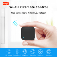 Télécommande universelle infrarouge WiFi Tuya pour téléviseur et climatiseur, avec apprentissage des codes et contrôle par application smartphone.