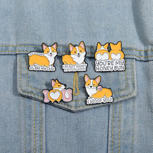 Lindo Corgi mascota perro broche pequeño perrito aleación insignia regalo esmalte Pin - Product Image 3