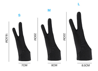 Gants anti-rejet de la paume ArtistGloves à deux doigts pour le dessin sur papier, iPad, tablette graphique, adaptés aux mains gauches et droites