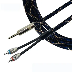 Hifi High-end 3.5 To 2rca Copper Shell Plated Nylon Braid RCA Cable 3.5 To 2RCA Audio Cable RCA 3.5mm Jack Audio Cables