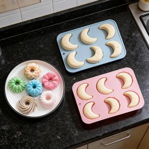 Molde de Silicona para Pastel con Logotipo Personalizado al por Mayor, Molde de Silicona para Pastel con Forma de Estrella, Cuadrado, Luna y Hoja, Apto para Cocina - Product Image 4
