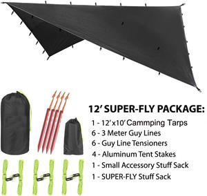 Lona Impermeable Premium para Hamaca, Ultraligera, Portátil, para las Cuatro Estaciones, de Instalación Rápida, Refugio para Acampar, Toldo, Equipo de Supervivencia - Product Image 2