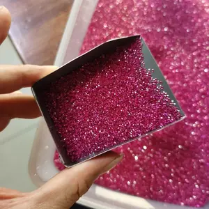 Wuzhou Supplier Wholesale Price 1000pcs/pack 1-3mm Red Synthetic Ruby 5# Corundum Loose Gemstone For Jewelry