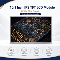 Modul LCD TFT IPS 10,1 Inci OEM yang Dapat Dibaca di Bawah Sinar Matahari 1280x800 LVDS 1000 Cd/m² Layar Khusus untuk HMI Luar Ruangan
