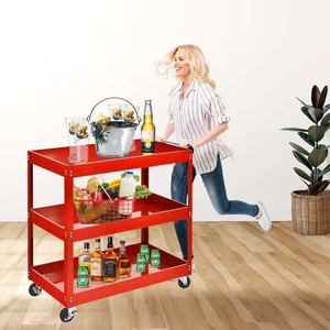 3-परत यांत्रिक कार्यशाला उपकरण गाड़ी ट्रॉली व्हील से जुड़ी टूलबॉक्स गैरेज वर्कबेंच रैक - Product Image 4