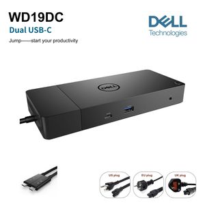 แท่นเชื่อมต่อ <span class=keywords><strong>Dell</strong></span> WD19DC รุ่นดั้งเดิม แบบ Dual USB-C กำลังไฟ 240W รองรับจอภาพ 4K สามจอผ่านพอร์ต DP HDMI และ USB-C สำหรับแล็ปท็อป Precision - Product Image 1