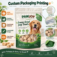 Sachets d'emballage pour friandises pour animaux de compagnie lyophilisées, pochettes personnalisées à fermeture éclair pour les collations de chiens et de chats