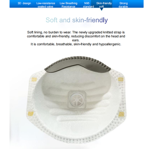 Masque FFP2 de haute qualité avec valve respirante, type coupelle, avec sangle pour la tête, demi-masque filtrant les particules pour usage industriel - Product Image 5