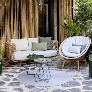 Sofás de jardín de estilo moderno para exteriores, sillón de ratán y mimbre para patio, mesa de centro con <span class=keywords><strong>madera</strong></span> para restaurantes, hoteles o parques - Product Image 4