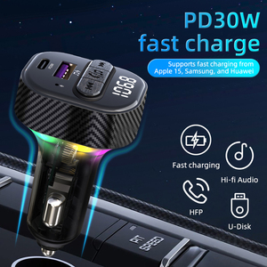 C50 không dây FM Transmitter bt5.3 xe Mp3 Máy nghe nhạc USB 3.1A + Type-C pd30w xe sạc hỗ trợ USB ổ đĩa flash - Product Image 3