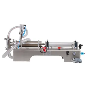 Semi automatic small piston mixing zone and heating zone simple footrest bottle paste filling machine