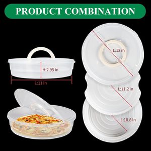 Kitchen Clear Food Storage Container <b>Fridge</b> Safe Stackable Round Design with Handle Food Grade PP Eco-Friendly & Moisture-Proof - Product Image 2