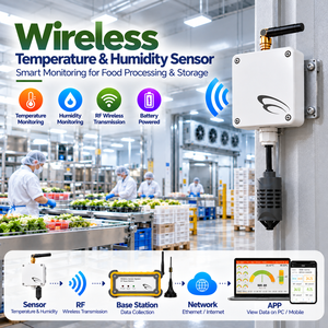 Smart Monitoring for Food Processing & Storage WirelessTemperature & Humidity <b>Sensor</b> For Indoor Outdoor Use - Product Image 1