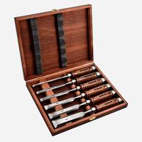 Ensemble de burins en chrome, outils de sculpture manuel sur bois, ensemble de 6 pièces