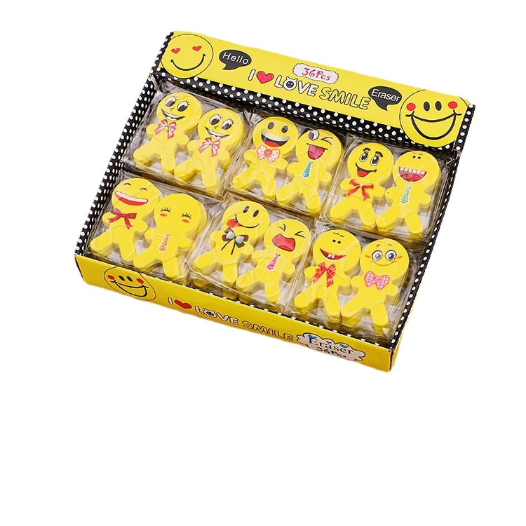 Креативный мультяшный ластик для кукол со смайликом канцелярские принадлежности ластик-карандаш