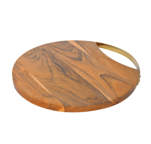 Planche à découper ronde en bois d'acacia durable pour la cuisine, les légumes, la pizza, le service des aliments, la maison, l'hôtel, le restaurant - Passe au lave-vaisselle - Product Image 5