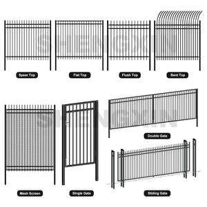 6Ft 2M balkon renkli açık bahçe profil çerçeve Metal boru demir çelik çit kapıları - Product Image 3