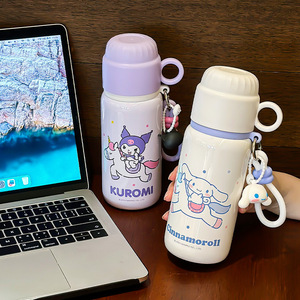 Botella de agua aislada Kulomi para niños, de acero inoxidable 316, taza doble con tapa, para uso escolar. - Product Image 4