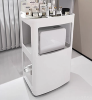 Chariot de Salon Élégant Haut de Gamme et Étagère de Traitement Spa avec Lits de Massage pour Utilisation en Spa, Salon de Coiffure et Bien-être