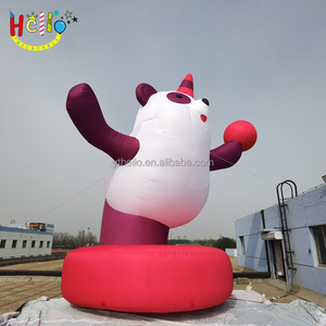 Segno di decorazione pubblicitaria modello animale gonfiabile gigante cartone animato Panda mascotte - Product Image 6