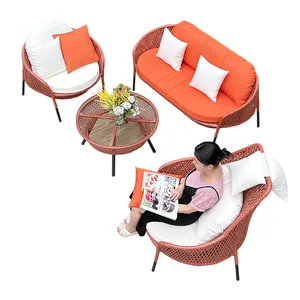 OEM Supplier Modern Sofa Outdoor Luxury Waterproof Garden Furniture PE Rattan Sofa
