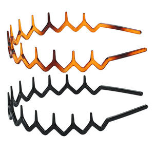 FF2543 vente en gros dent cheveux <span class=keywords><strong>peigne</strong></span> bandeaux unisexe noir en plastique bandeaux antidérapant dents <span class=keywords><strong>peigne</strong></span> bandeaux pour femmes hommes filles - Product Image 5