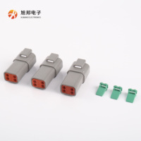 Connecteurs automobiles Deutsch série DT DT04-4P, fiches mâles, gris orange vert, PA66GF30/contact en laiton, 12V 12A 44x20.8x19.5mm